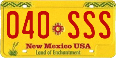 NM license plate 040SSS