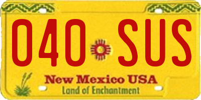 NM license plate 040SUS