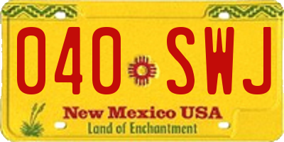 NM license plate 040SWJ