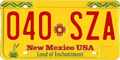 NM license plate 040SZA