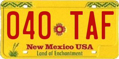 NM license plate 040TAF
