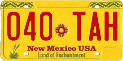NM license plate 040TAH