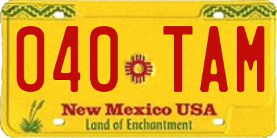 NM license plate 040TAM
