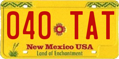 NM license plate 040TAT