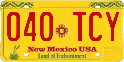 NM license plate 040TCY
