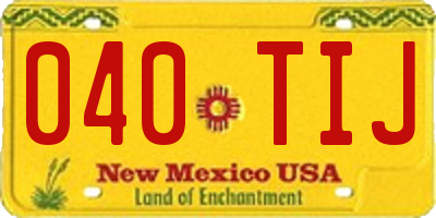 NM license plate 040TIJ