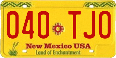 NM license plate 040TJO