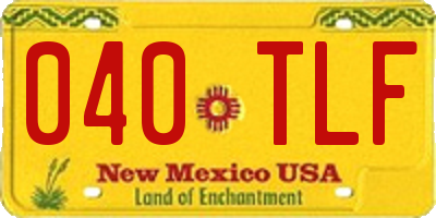 NM license plate 040TLF