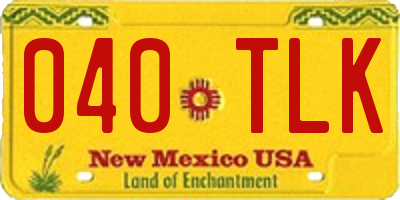 NM license plate 040TLK