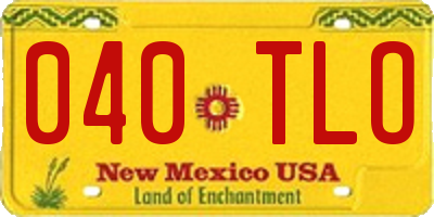 NM license plate 040TLO