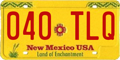 NM license plate 040TLQ