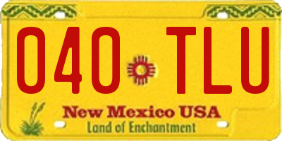 NM license plate 040TLU