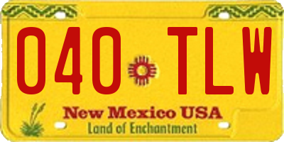 NM license plate 040TLW
