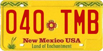 NM license plate 040TMB