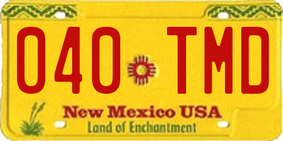 NM license plate 040TMD