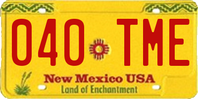 NM license plate 040TME