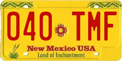NM license plate 040TMF