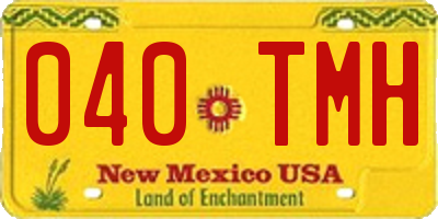 NM license plate 040TMH