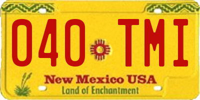 NM license plate 040TMI