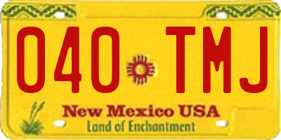NM license plate 040TMJ