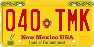 NM license plate 040TMK