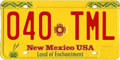 NM license plate 040TML
