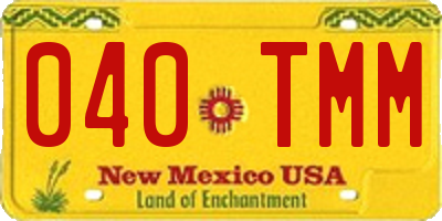 NM license plate 040TMM