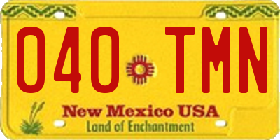NM license plate 040TMN