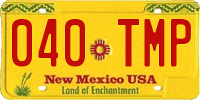 NM license plate 040TMP