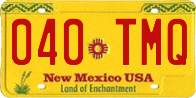 NM license plate 040TMQ