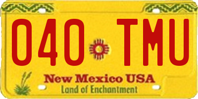 NM license plate 040TMU