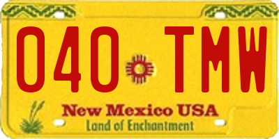 NM license plate 040TMW