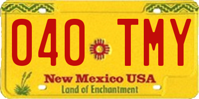 NM license plate 040TMY