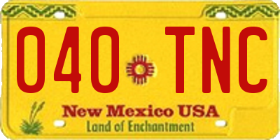 NM license plate 040TNC