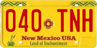 NM license plate 040TNH