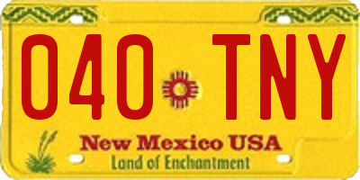 NM license plate 040TNY