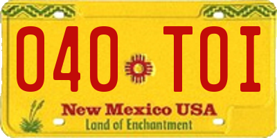 NM license plate 040TOI