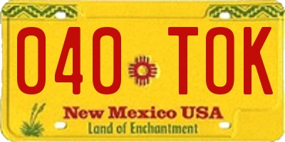 NM license plate 040TOK