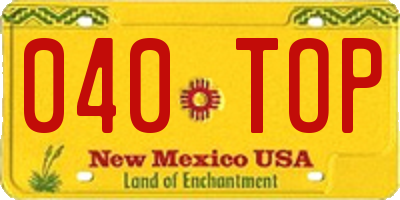 NM license plate 040TOP