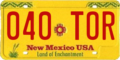 NM license plate 040TOR