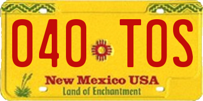 NM license plate 040TOS