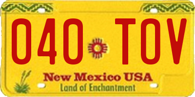 NM license plate 040TOV