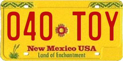 NM license plate 040TOY