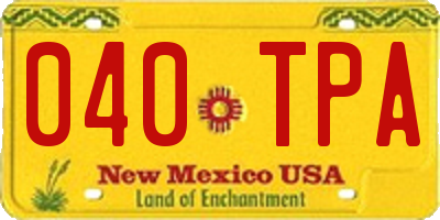 NM license plate 040TPA