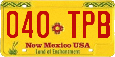 NM license plate 040TPB