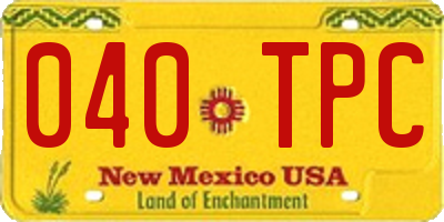 NM license plate 040TPC