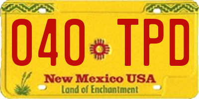 NM license plate 040TPD