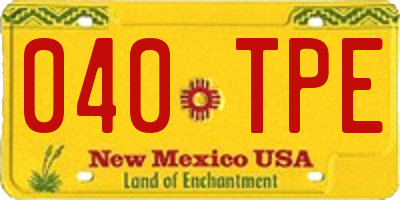 NM license plate 040TPE