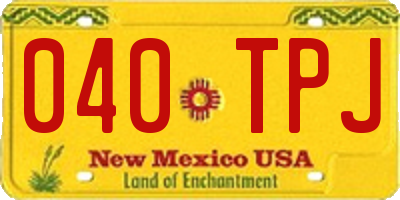 NM license plate 040TPJ