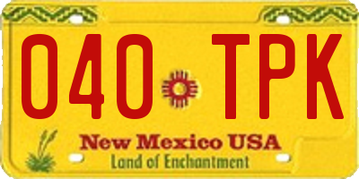 NM license plate 040TPK